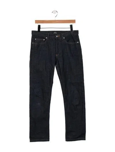 Pre-owned A.p.c. Mid-rise Straight Leg Jeans In Blue