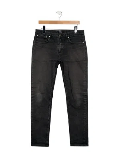 Pre-owned Apc Mid-rise Straight Leg Jeans In Gray