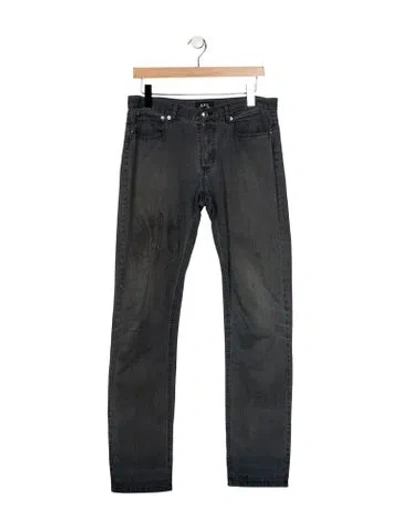 Pre-owned Apc Mid-rise Straight Leg Jeans In Gray