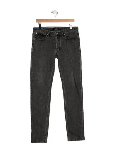 Pre-owned A.p.c. Mid-rise Straight Leg Jeans In Gray