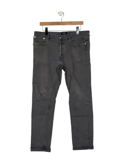 Pre-owned Apc Mid-rise Straight Leg Jeans In Gray