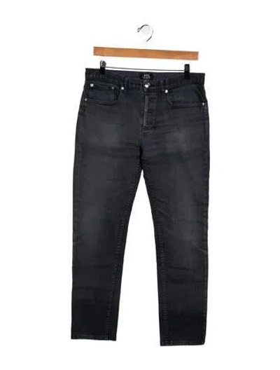 Pre-owned Apc Mid-rise Straight Leg Jeans In Gray