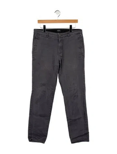 Pre-owned A.p.c. Mid-rise Straight Leg Jeans In Gray