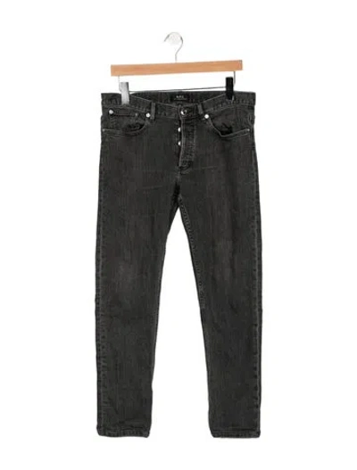 Pre-owned A.p.c. Mid-rise Straight Leg Jeans In Gray