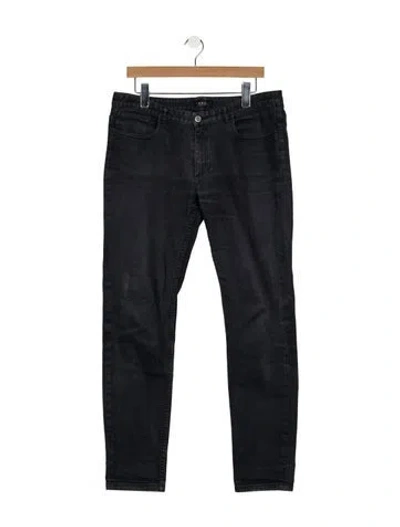 Pre-owned A.p.c. Mid-rise Straight Leg Jeans In Gray
