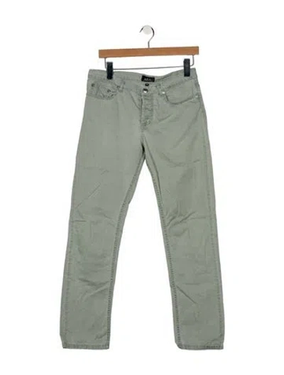 Pre-owned Apc Mid-rise Straight Leg Jeans In Green
