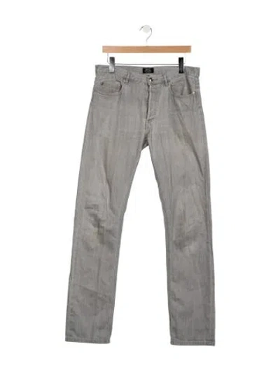 Pre-owned A.p.c. Mid-rise Straight Leg Jeans In Grey