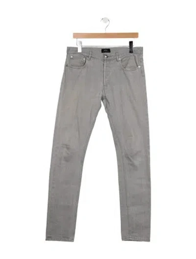 Pre-owned A.p.c. Mid-rise Straight Leg Jeans In Grey