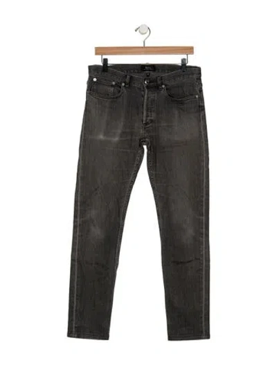 Pre-owned A.p.c. Mid-rise Straight Leg Jeans In Grey