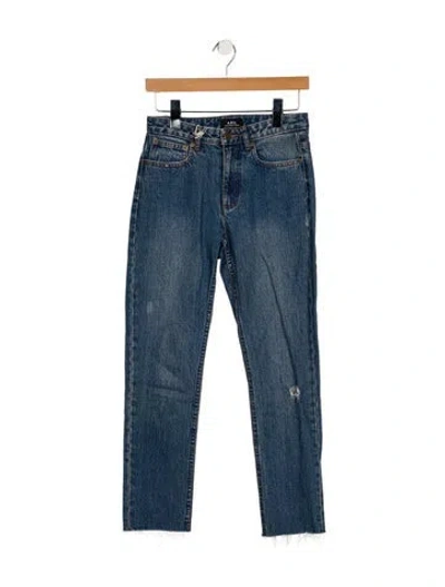 Pre-owned Apc Mid-rise Straight Leg Jeans W/ Tags In Blue