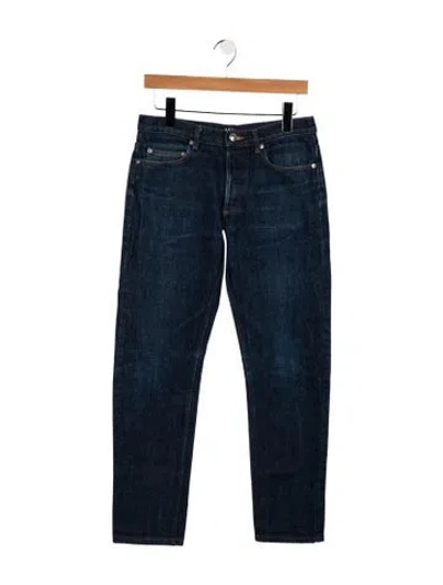 Pre-owned A.p.c. Mid-rise Straight Leg Jeans W/ Tags In Blue