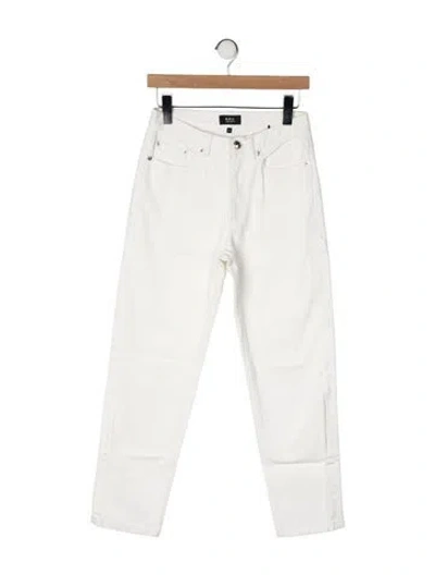 Pre-owned A.p.c. Mid-rise Straight Leg Jeans In White