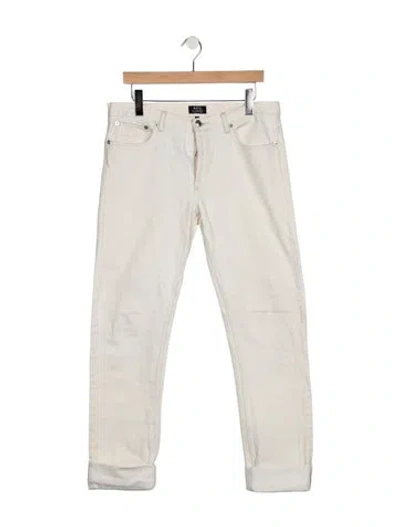 Pre-owned A.p.c. Mid-rise Straight Leg Jeans In White