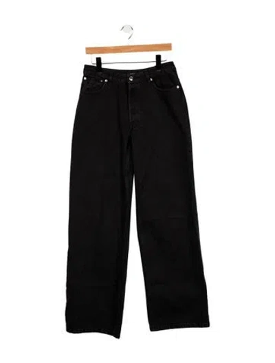 Pre-owned A.p.c. Mid-rise Wide Leg Jeans In Black