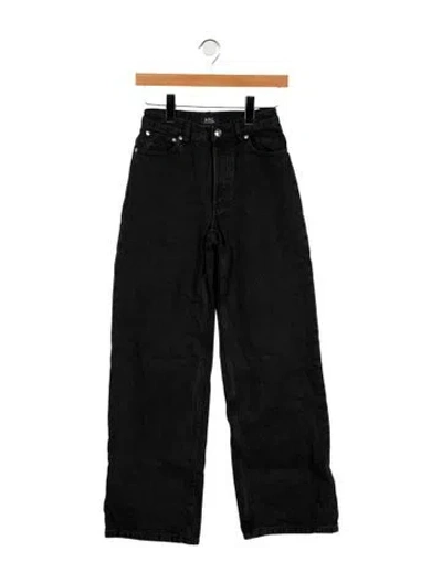 Pre-owned A.p.c. Mid-rise Wide Leg Jeans In Black