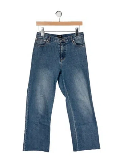 Pre-owned Apc Mid-rise Wide Leg Jeans In Blue