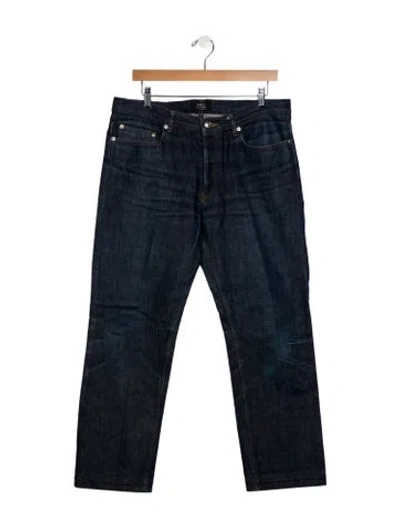 Pre-owned Apc Mid-rise Wide Leg Jeans In Blue