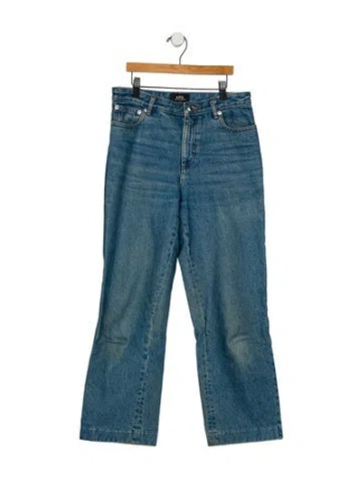 Pre-owned Apc Mid-rise Wide Leg Jeans In Blue
