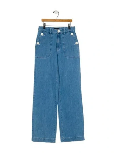 Pre-owned Apc Mid-rise Wide Leg Jeans In Blue