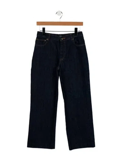 Pre-owned Apc Mid-rise Wide Leg Jeans In Blue