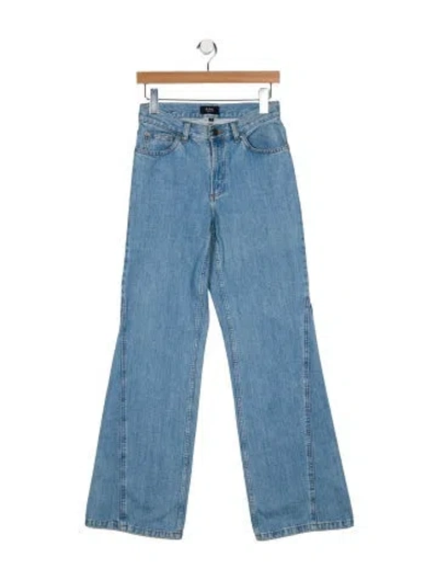 Pre-owned A.p.c. Mid-rise Wide Leg Jeans In Blue
