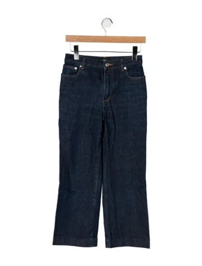 Pre-owned Apc Mid-rise Wide Leg Jeans In Blue