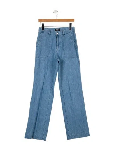 Pre-owned Apc Mid-rise Wide Leg Jeans In Blue