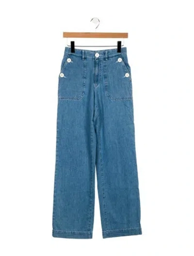 Pre-owned A.p.c. Mid-rise Wide Leg Jeans In Blue