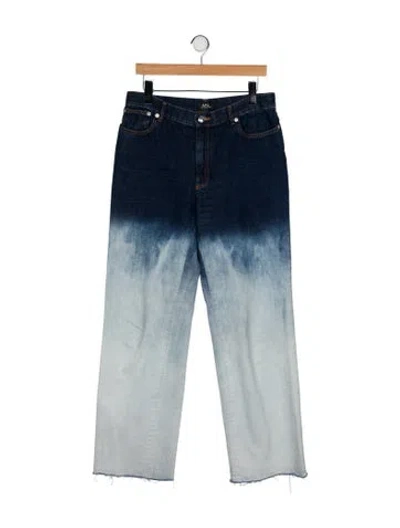 Pre-owned Apc Mid-rise Wide Leg Jeans In Green