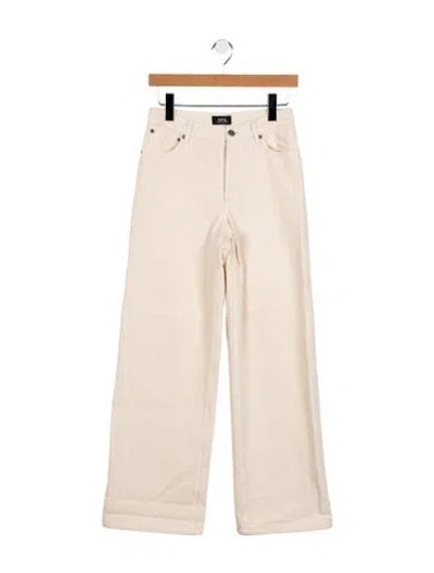 Pre-owned Apc Mid-rise Wide Leg Jeans In Neutral