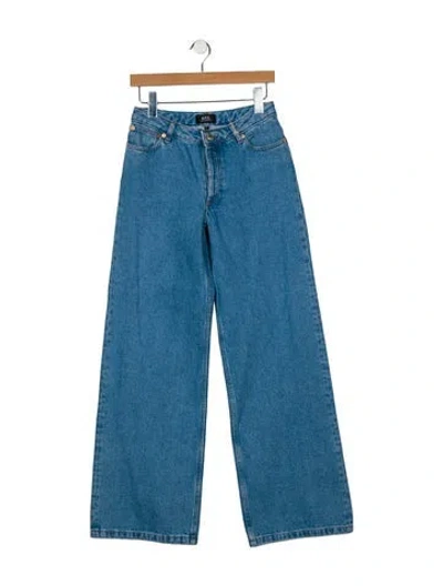 Pre-owned A.p.c. Mid-rise Wide Leg Jeans W/ Tags In Blue