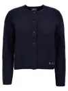 Apc Long-sleeved Knitted Cardigan In Blue