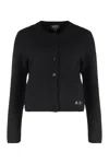 Apc Crew Neck Wool Cardigan Mila In Black