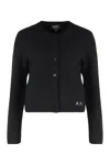 Apc Crew Neck Wool Cardigan Mila In Black