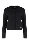 Apc Crew Neck Wool Cardigan Mila In Black