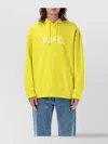Apc A.p.c. Logo Printed Drawstring Hoodie In Yellow