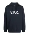 Apc A.p.c. Milo Hoodie With Flocked Logo Print In Black