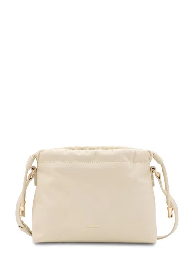 A.p.c. Mini Beige Soft-structured Bag With Gold-tone Hardware In White