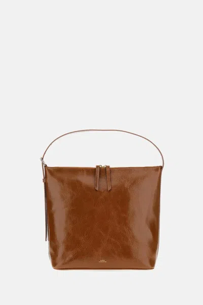 Apc A.p.c. Mini Cowhide Sac Vera Bag In Brown