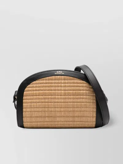 Apc Mini Crescent Shoulder Bag With Adjustable Strap In Black