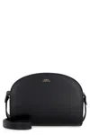 Apc A.p.c. Women Black Leather Mini Demi Lune Shoulder Bag