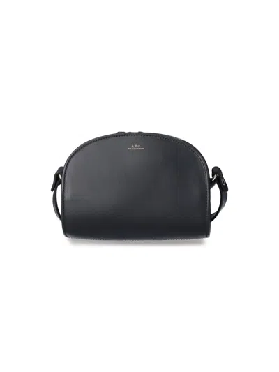 Apc A.p.c. "mini Demi-lune" Leather Shoulder Bag