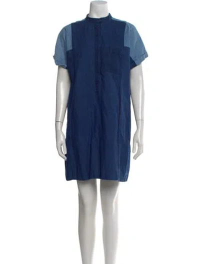 Pre-owned A.p.c. Mini Dress In Blue