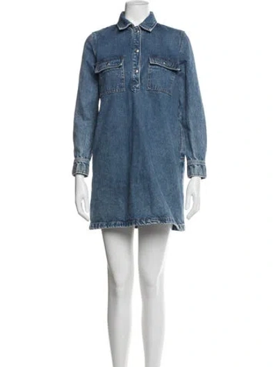 Pre-owned A.p.c. Mini Dress In Blue