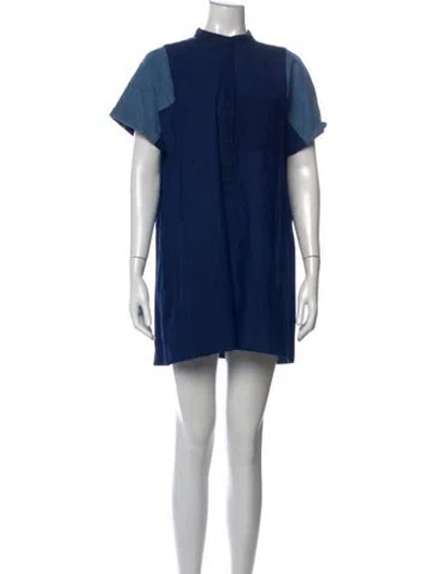 Pre-owned A.p.c. Mini Dress In Blue