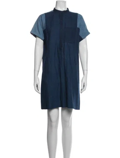 Pre-owned A.p.c. Mini Dress In Blue
