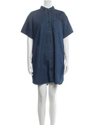 Pre-owned A.p.c. Mini Dress In Blue
