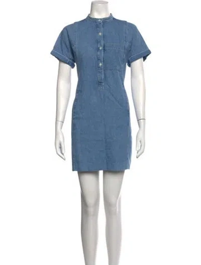 Pre-owned A.p.c. Mini Dress In Blue