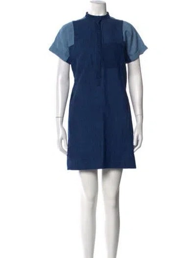 Pre-owned A.p.c. Mini Dress In Blue