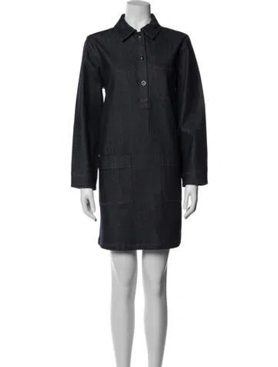 Pre-owned A.p.c. Mini Dress In Blue